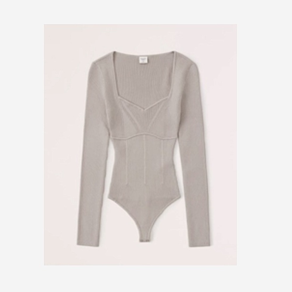 NWT Abercrombie Corset Sweetheart Sweater Bodysuit